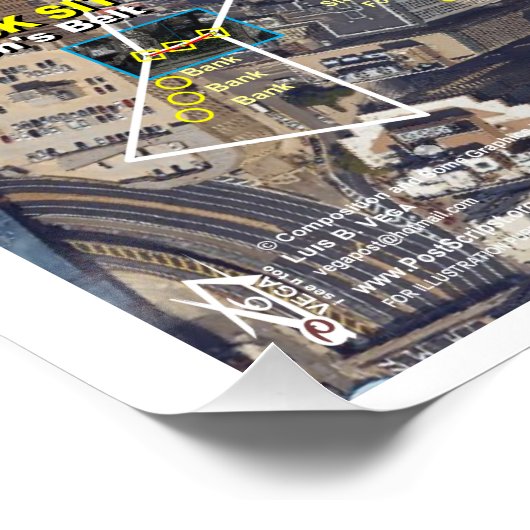 Manhattan Orion sterrenkaart Perfect Poster (Hoek)