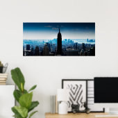 Manhattan Panorama met Empire State Building Poster (Thuiskantoor)