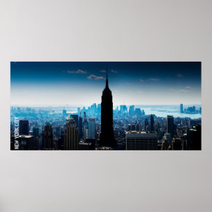 Manhattan Panorama met Empire State Building Poster