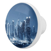 Manhattan Panoramic Night Skyline New-York City Keramische Knop (Rechts)