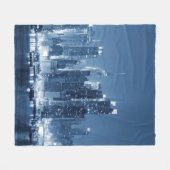 Manhattan Panoramic Uitzicht Night Skyline Fleece Deken (Voorkant (Horizontaal))