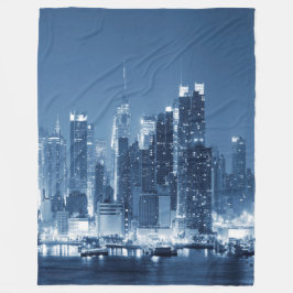Manhattan Panoramic Uitzicht Night Skyline Fleece Deken