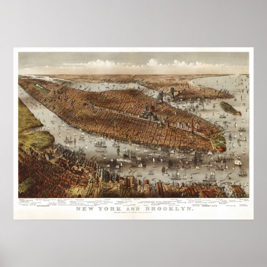 Manhattan (Parsons & Atwater) 1875, BigMapBlog.com Poster (Voorkant)