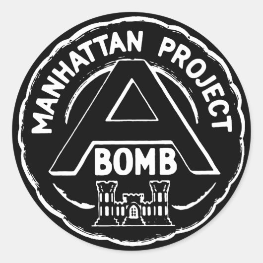 Manhattan Project Los Alamos, Nuclear WW2 Ronde Sticker (Voorkant)