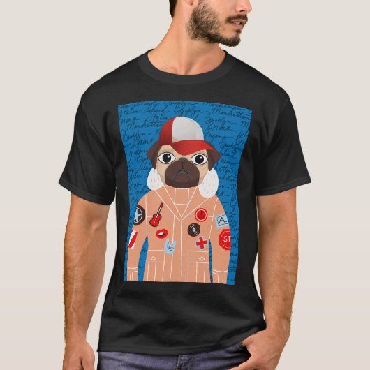 Manhattan pug t-shirt (Voorkant)