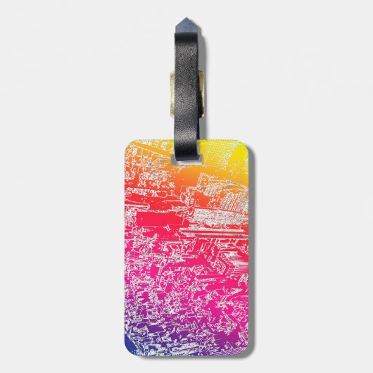 Manhattan-regenboog Bagagelabel (Achterkant verticaal)