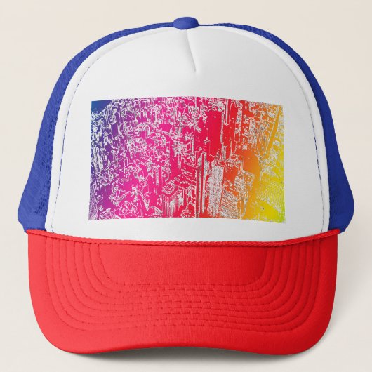 Manhattan-regenboog Trucker Pet (Voorkant)