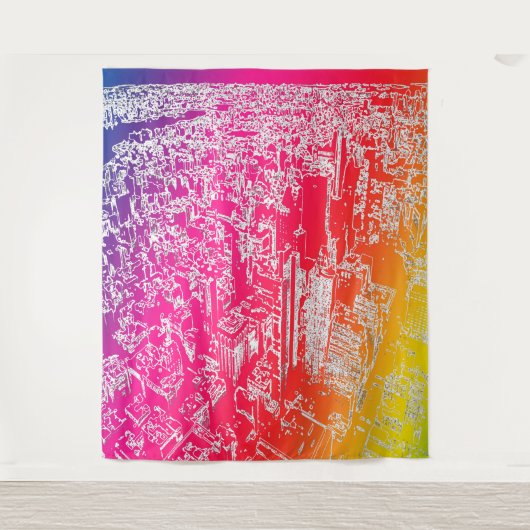 Manhattan-regenboog Wandkleed (Voorkant)