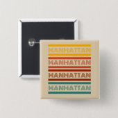 Manhattan Retro Design Button (Voorkant /achterkant)