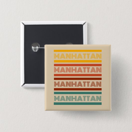 Manhattan Retro Design Button (Voorkant /achterkant)