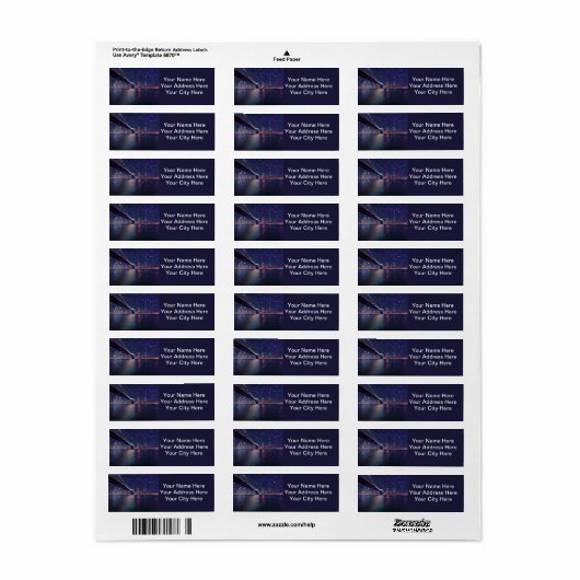 Manhattan Return Address Labels (Full Sheet)