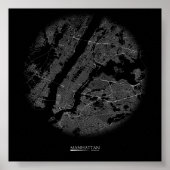 Manhattan Road Map Poster (Voorkant)