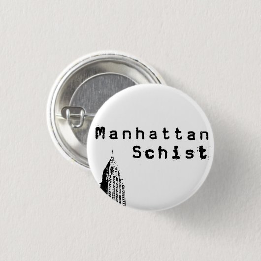 Manhattan Schist "Chrysler"-Button Ronde Button 3,2 Cm (Voorkant /achterkant)