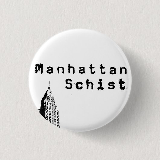 Manhattan Schist "Chrysler"-Button Ronde Button 3,2 Cm (Voorkant)