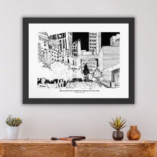 Manhattan Silhouette Stedelijke Reis Schets Poster