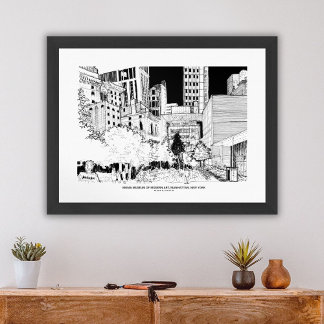 Manhattan Silhouette Stedelijke Reis Schets Poster
