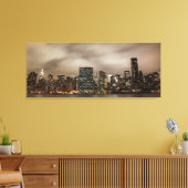 Manhattan Skyline bij nacht Canvas Afdruk (Insitu (Woonkamer))