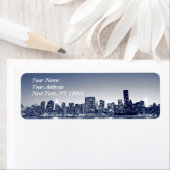 Manhattan Skyline bij nacht, New York City Etiket (Insitu)