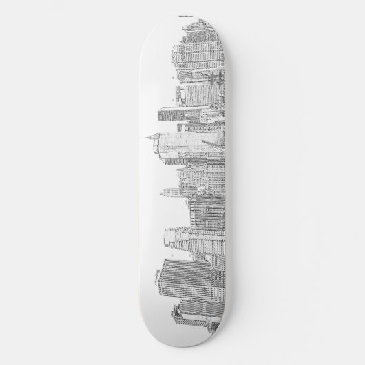 Manhattan Skyline bij nacht Persoonlijk Skateboard (Voorkant)