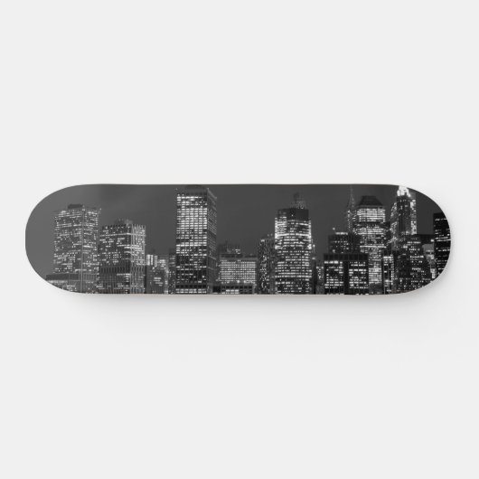 Manhattan Skyline bij nacht Skateboard (Horizontaal)