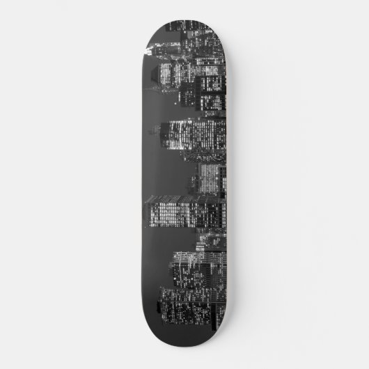 Manhattan Skyline bij nacht Skateboard (Voorkant)