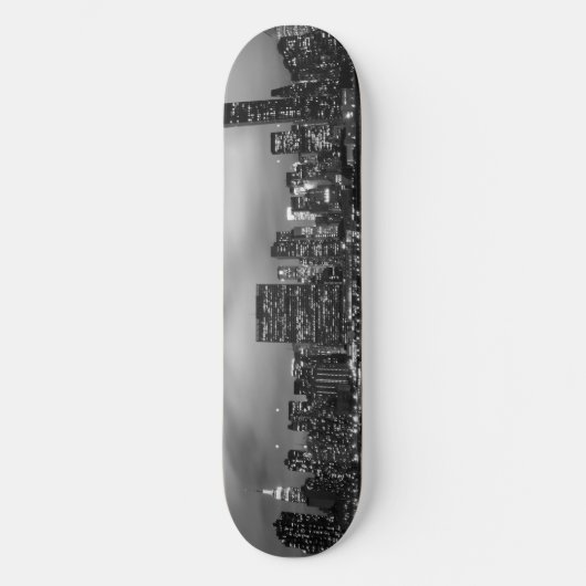 Manhattan Skyline bij nacht Skateboard (Voorkant)
