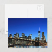 Manhattan skyline bij Night Lights, New York City Briefkaart (Voorkant / Achterkant)