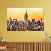 MANHATTAN SKYLINE BIJ SUNSET, NEW YORK, VERENIGDE CANVAS AFDRUK (Insitu (Woonkamer))
