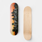 Manhattan Skyline bij Twilight, afbeelding New Yor Skateboard (Voorkant)