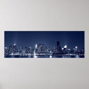 Manhattan Skyline en de torens van lights Poster