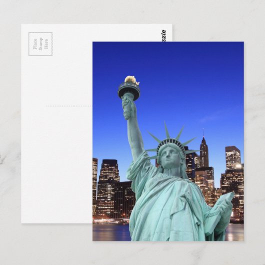 Manhattan Skyline en het Vrijheidsbeeld Briefkaart (Voorkant / Achterkant)