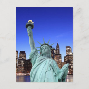 Manhattan Skyline en het Vrijheidsbeeld Briefkaart