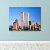 Manhattan Skyline en Hudson River, New York, Canvas Afdruk (Insitu (Houten vloer))