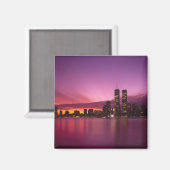 Manhattan Skyline en Hudson River, New York, Magneet (Voorkant / Achterkant)