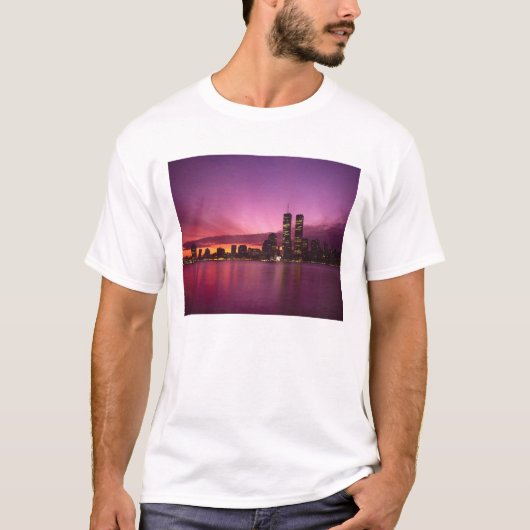 Manhattan Skyline en Hudson River, New York, T-shirt (Voorkant)