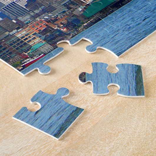 Manhattan Skyline, gezien van Hoboken, NJ Legpuzzel (Zijkant)