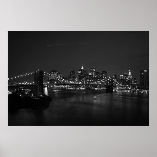 Manhattan Skyline II B&W Poster (Voorkant)