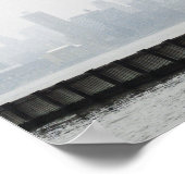 Manhattan Skyline in Fog met vuurtoren Poster (Hoek)