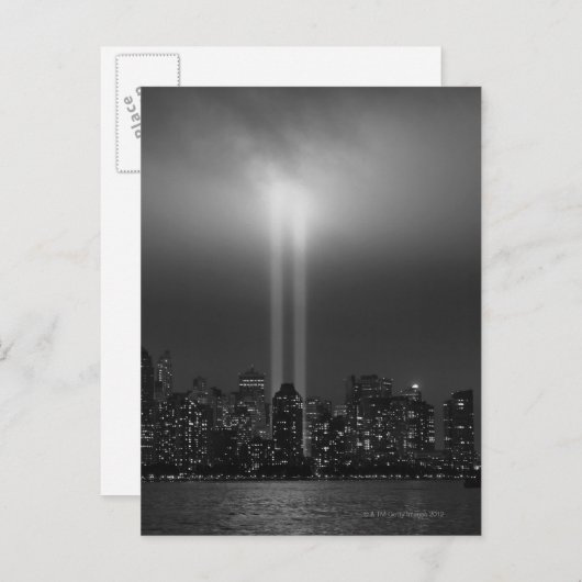 Manhattan skyline met 9/11, New York City Briefkaart (Voorkant / Achterkant)