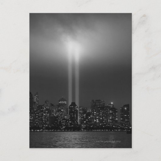 Manhattan skyline met 9/11, New York City Briefkaart (Voorkant)