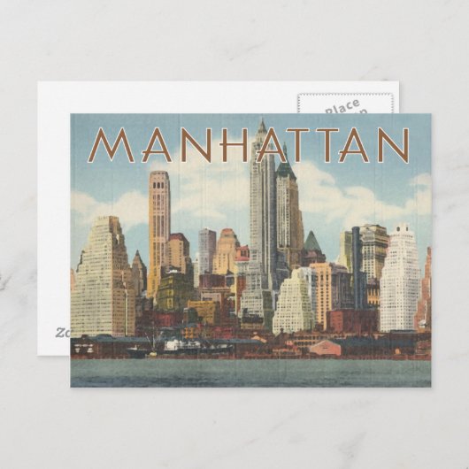 Manhattan skyline  New York Briefkaart (Voorkant / Achterkant)