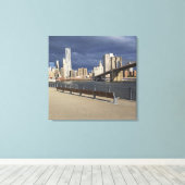Manhattan skyline, New York Canvas Afdruk (Insitu (Houten vloer))