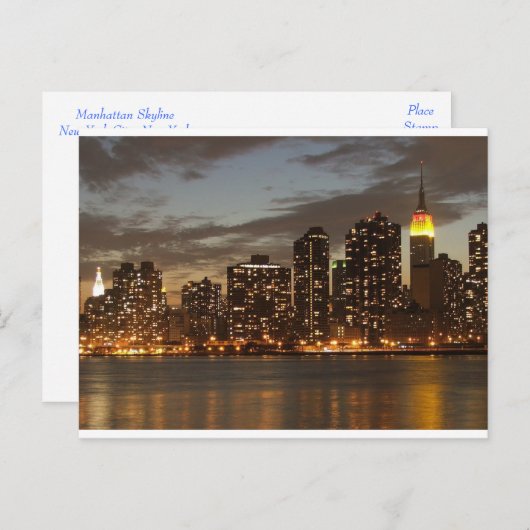 Manhattan Skyline, New York City, New York, Vereni Briefkaart (Voorkant / Achterkant)