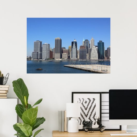 Manhattan Skyline, New York City Poster (Thuiskantoor)