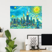 Manhattan skyline poster (Thuiskantoor)