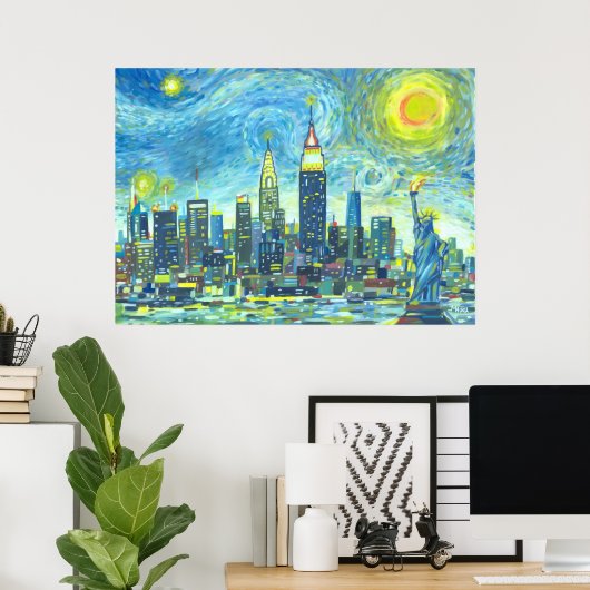 Manhattan skyline poster (Thuiskantoor)