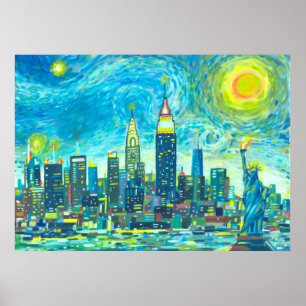 Manhattan skyline poster