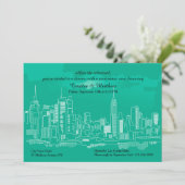 Manhattan Skyline Rehearsal Dinner Invitation Kaart (Staand voorkant)