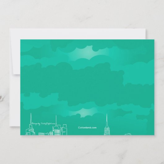 Manhattan Skyline Rehearsal Dinner Invitation Kaart (Achterkant)