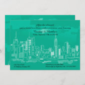 Manhattan Skyline Rehearsal Dinner Invitation Kaart (Voorkant / Achterkant)